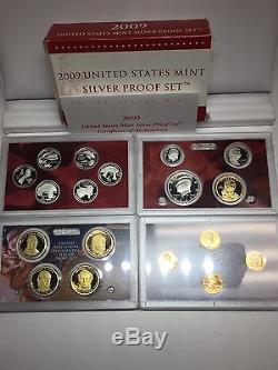 2003-2013 Silver Proof Sets, Except 2011 Includes 2012 Silver Proof Set Box COA