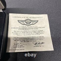2003 Harley Davidson 100th Anniversary Silver Employee Coin withCOA & Box