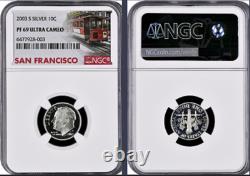 2003-S 10-coin Silver Proof Set NGC graded PF69 Ultra Cameo