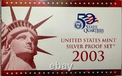 2003-S United States Silver Proof Set (1.3375 Total Ounces of Silver) BELOW SPOT