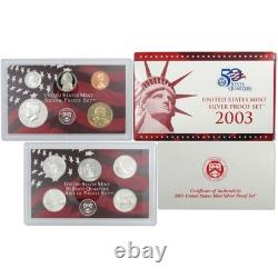 2003 Silver Proof Set U. S. Mint Original Government Packaging OGP COA