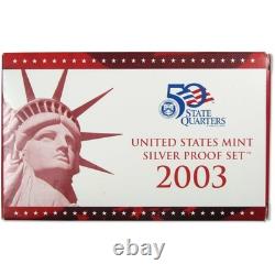 2003 Silver Proof Set U. S. Mint Original Government Packaging OGP COA