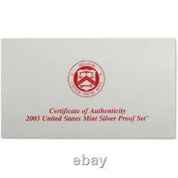 2003 Silver Proof Set U. S. Mint Original Government Packaging OGP COA
