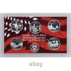 2003 US Mint Silver Proof set 90% state Quarters Kennedy (OGP) 10 coins