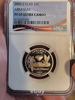 2003-s Clad Proof Set, Complete Multi Coin Set Of 10 Coins Ngc Pf69 Ultra Cameo