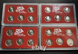 2004,05,06,07, United States Mint 50 State Quarters Silver Proof Set. WithOGP&COA