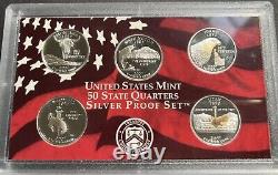 2004,05,06,07, United States Mint 50 State Quarters Silver Proof Set. WithOGP&COA