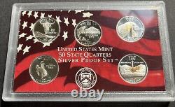 2004,05,06,07, United States Mint 50 State Quarters Silver Proof Set. WithOGP&COA