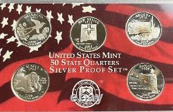 2004,05,06,07, United States Mint 50 State Quarters Silver Proof Set. WithOGP&COA