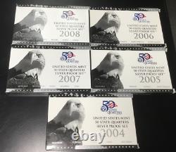 2004-2008 S Quarters Only Silver Proof Sets