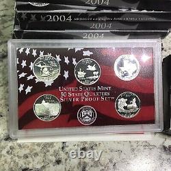 2004-2008 S Quarters Only Silver Proof Sets