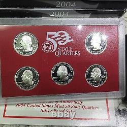 2004-2008 S Quarters Only Silver Proof Sets