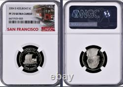 2004-S 11-coin Silver Proof Set NGC Graded San Francisco Trolley Car label