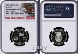 2004-S 11-coin Silver Proof Set NGC Graded San Francisco Trolley Car label