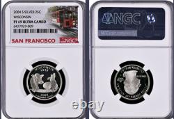 2004-S 11-coin Silver Proof Set NGC Graded San Francisco Trolley Car label