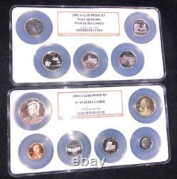 2004-S 90% Silver Proof Set NGC PF 69 Ultra Cameo FULL 2 SLAB SET