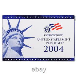 2004 S Proof Set 10 Pack Nice Original Boxes & COAs US Mint 110 Coin Lot
