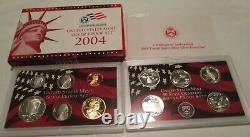 2004 to 2007 Silver Proof Set U. S. Mint Box and COA 4 Sets With Silver Quarters