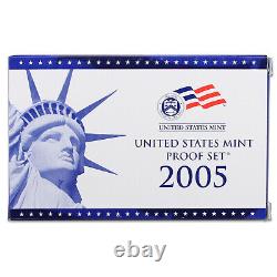 2005 S Proof Set 10 Pack Nice Original Boxes & COAs US Mint 110 Coin Lot