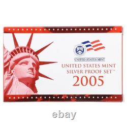 2005 S Proof Set Original Box & COA 11 Coins 90% Silver