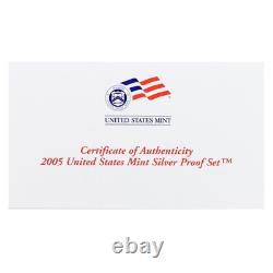 2005 S Proof Set Original Box & COA 11 Coins 90% Silver