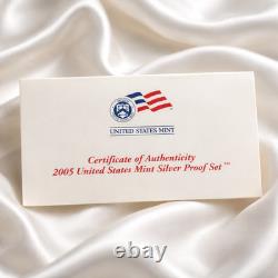 2005-S US Mint Silver Proof Set 11 Coin 90% Silver OGP COA Westward Journey IKE