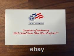 2005 Silver Proof Set U. S. Mint Original Government Packaging OGP COA