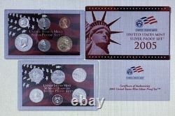 2005 Silver Proof Set U. S. Mint Original Government Packaging OGP COA