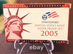 2005 US Mint Silver State Quarter Proof Set OGP with COA Excellent Condition
