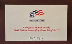 2005 US Mint Silver State Quarter Proof Set OGP with COA Excellent Condition