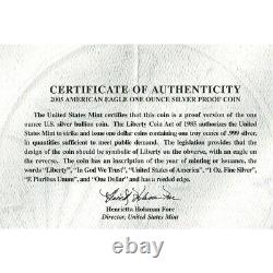 2005-W DCAM Gem Proof Silver Eagle Original Box and Certificate of Authenticity