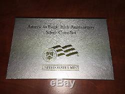 2006 AMERICAN EAGLE 20th ANNIVERSARY SILVER PROOF SET 3 COIN SET with BOX & COA