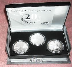 2006 American Eagle 20th Anniversary Silver Coin Set Reverse Proof, W Complete
