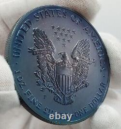 2006-P REVERSE PROOF AMERICAN SILVER EAGLE Magic Blue Toned WOW Eye Appeal