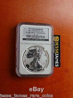 2006 P REVERSE PROOF SILVER EAGLE NGC PF70 FROM 20TH ANNIVERSARY SET BLACK LABEL