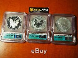 2006 P Reverse Proof Silver Eagle Icg W Sp70 W Pr70 P Rp70 20th Anniversary Set