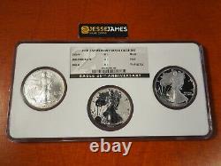 2006 P Reverse Proof Silver Eagle Ngc Pf69 Ms69 Pf69 20th Anniversary Set Multi