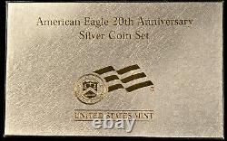 2006 Reverse Proof Silver Eagle 3 Coin 20th Anniversary Set W Box/coa