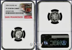 2006-S 10-coin Silver Proof Set NGC Graded PF69 Ultra Cameo Cable Car label
