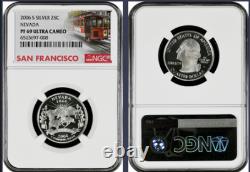 2006-S 10-coin Silver Proof Set NGC Graded PF69 Ultra Cameo Cable Car label