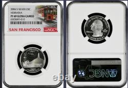 2006-S 10-coin Silver Proof Set NGC Graded PF69 Ultra Cameo Cable Car label