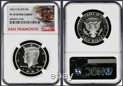 2006-S 10-coin Silver Proof Set NGC Graded PF69 Ultra Cameo Cable Car label