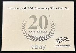 2006 Silver American Eagle 20th Anniversary 3 Coin Set With Box, Display & COA