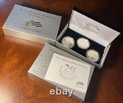 2006 Silver American Eagle 20th Anniversary 3 Coin Set with Box & CoA