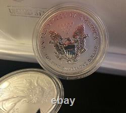 2006 Silver American Eagle 20th Anniversary 3 Coin Set with Box & CoA