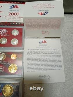 2007 Complete Mint Sets, Proof and SILVER Proof set, State Quarters, Dollar coin