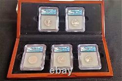 2007-S SILVER Proof Set ICG PR70DCAM FIRST STRIKE Set In Wood Box