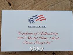 2007-S US Mint Silver Proof Set 14 Coins with COA & OGP 90% Silver