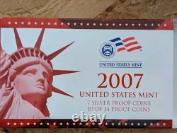 2007-S US Mint Silver Proof Set 14 Coins with COA & OGP 90% Silver
