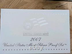 2007-S US Mint Silver Proof Set 14 Coins with COA & OGP 90% Silver